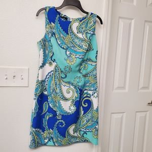 Blue Paisley Fitted Dress
